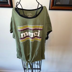 Kind Karma Tie Front Tee Shirt